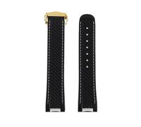 POYNMRE Correa de reloj silicona y caucho 20 mm compatible con Omega Seamaster 300 AT150 Rolex Black Green Water Ghost hebilla plegable(Black gold)