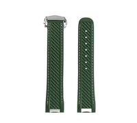 POYNMRE Correa de reloj silicona y caucho 20 mm compatible con Omega Seamaster 300 AT150 Rolex Black Green Water Ghost hebilla plegable(Green silver)