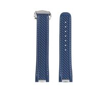 POYNMRE Correa de reloj silicona y caucho 20 mm compatible con Omega Seamaster 300 AT150 Rolex Black Green Water Ghost hebilla plegable(Blue silver)