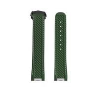 POYNMRE Correa de reloj silicona y caucho 20 mm compatible con Omega Seamaster 300 AT150 Rolex Black Green Water Ghost hebilla plegable(Green black)