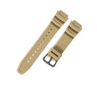 POYNMRE Correa de reloj silicona y resina cuadrada con hebilla acero inoxidable macizo 18 mm compatible Casio AQ-S800W, AEQ-110W, F-108WH MRW-200h(Khaki-Black-K5)
