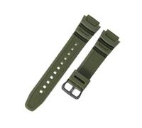 POYNMRE Correa de reloj silicona y resina cuadrada con hebilla acero inoxidable macizo 18 mm compatible Casio AQ-S800W, AEQ-110W, F-108WH MRW-200h(Army Green-Black-K5)