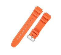 POYNMRE Correa de reloj silicona y resina cuadrada con hebilla acero inoxidable macizo 18 mm compatible Casio AQ-S800W, AEQ-110W, F-108WH MRW-200h(Orange-Steel-K5)
