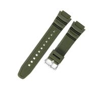 POYNMRE Correa de reloj silicona y resina cuadrada con hebilla acero inoxidable macizo 18 mm compatible Casio AQ-S800W, AEQ-110W, F-108WH MRW-200h(Army Green-Steel-K5)