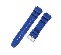 POYNMRE Correa de reloj silicona y resina cuadrada con hebilla acero inoxidable macizo 18 mm compatible Casio AQ-S800W, AEQ-110W, F-108WH MRW-200h(Sky Blue-Steel-K5)
