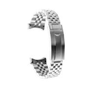 POYNMRE Correa de reloj sólida curvada 21 mm y 22 compatible con Tudor 41m M7941a 79360n M79543, correa acero inoxidable for hombre, cadena metal(Silver,22mm)