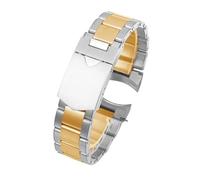 POYNMRE Correa de reloj sólida de acero fino de 20 mm y 22 mm compatible con correa Tudor Biwan Gold Series M79030/79230 for hombre y mujer, pulsera con hebilla plegable y cadena(Silver-gold,20mm)