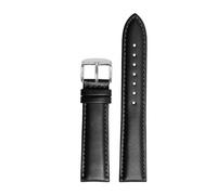 POYNMRE Correa de reloj transpirable compatible con Casio Ocean Heart EFB-670 EFB-530 EFV-600 EFR-552 Correa de reloj de cuero azul y negro 18 mm 20 mm 21 mm 22 mm(02 Black-A clasp,19mm)