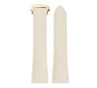 POYNMRE Correa de reloj universal FKM 20/21/22 mm, compatible con Tissot 1853 T099 T120 T120417A T127, correa goma fluorada liberación rápida, repuesto pulsera(Off-white-rose gold,21mm)
