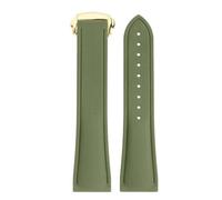 POYNMRE Correa de reloj universal FKM 20/21/22 mm, compatible con Tissot 1853 T099 T120 T120417A T127, correa goma fluorada liberación rápida, repuesto pulsera(Green-gold,22mm)