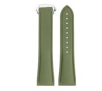 POYNMRE Correa de reloj universal FKM 20/21/22 mm, compatible con Tissot 1853 T099 T120 T120417A T127, correa goma fluorada liberación rápida, repuesto pulsera(Green-silver,22mm)