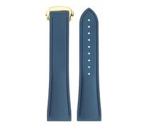 POYNMRE Correa de reloj universal FKM 20/21/22 mm, compatible con Tissot 1853 T099 T120 T120417A T127, correa goma fluorada liberación rápida, repuesto pulsera(Dark blue-gold,20mm)