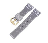 POYNMRE Correa de resina transparente for reloj Casio Baby-G 110, estilo GMA-S110. repuesto compatible con 5600/6900 GA-100/110/120(BABY G gold buckle)