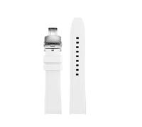POYNMRE Correa de silicona 22 mm compatible con Casio Edifice EFR-303 EFR-304, resistente al agua y sudor, curvada, for hombre(1white-Silver)