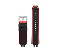 POYNMRE Correa de silicona compatible con Casio Series GBD-200 GBD-200UU GBD-200SM for reloj, pulsera impermeable for deportes al aire libre con herramientas(Black red-silver)