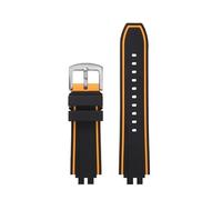 POYNMRE Correa de silicona compatible con Casio Series GBD-200 GBD-200UU GBD-200SM for reloj, pulsera impermeable for deportes al aire libre con herramientas(Black orange-silver)