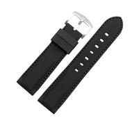 POYNMRE Correa de silicona for reloj deportivo al aire libre compatible con Tissot, Mido y Casio, universal for hombre(A BK black line SK,22mm width)