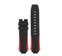 POYNMRE Correa de silicona for reloj Tissot 1853 Bicycle Racing Series 18 mm T111.417 T111417A for hombre, resistente al agua, con herramientas(Black red- no buckle)