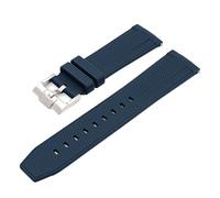 POYNMRE Correa de silicona líquida con textura compatible con Tissot PRX Powermatic 40 mm Hebilla de acero inoxidable de liberación rápida Hombres Reemplace la correa de reloj 12 mm(Blue silver)