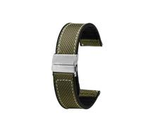 POYNMRE Correa inferior de silicona y nailon de 20 mm y 22 mm compatible con Casio EFB-670 EFR-303 EFR-304 Efv-540 Pulsera deportiva compatible con Seiko Citizen Tissot Watchband(Green,22mm)