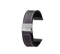 POYNMRE Correa inferior de silicona y nailon de 20 mm y 22 mm compatible con Casio EFB-670 EFR-303 EFR-304 Efv-540 Pulsera deportiva compatible con Seiko Citizen Tissot Watchband(Gray,22mm)