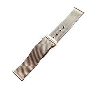 POYNMRE Correa milanesa compatible con Omega Seamaster 007 Lazo de malla de liberación rápida Hebilla plegable de acero inoxidable Correa de reloj de metal for hombres 20 mm 22 mm(Rose gold,22mm)