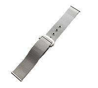 POYNMRE Correa milanesa compatible con Omega Seamaster 007 Lazo de malla de liberación rápida Hebilla plegable de acero inoxidable Correa de reloj de metal for hombres 20 mm 22 mm(Silver,22mm)