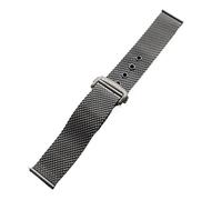 POYNMRE Correa milanesa compatible con Omega Seamaster 007 Lazo de malla de liberación rápida Hebilla plegable de acero inoxidable Correa de reloj de metal for hombres 20 mm 22 mm(Noir,20mm)