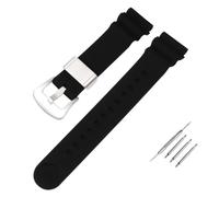 POYNMRE Correa modificada compatible con Seiko No. 5 Abalone Small MM SRP777J1 Sport, correa de silicona impermeable for reloj hombre, accesorios pulsera(Black-silver,20mm)