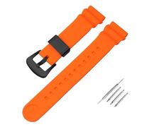 POYNMRE Correa modificada compatible con Seiko No. 5 Abalone Small MM SRP777J1 Sport, correa de silicona impermeable for reloj hombre, accesorios pulsera(Orange-black,20mm)