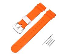 POYNMRE Correa modificada compatible con Seiko No. 5 Abalone Small MM SRP777J1 Sport, correa de silicona impermeable for reloj hombre, accesorios pulsera(Orange-silver,22mm)