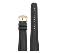 POYNMRE Correa universal de caucho fluorado 20 mm y 22, compatible con Breitling Super Ocean Avenger, repuesto pulsera deportiva impermeable for hombre(Black gold,20mm)