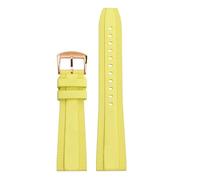 POYNMRE Correa universal de caucho fluorado 20 mm y 22, compatible con Breitling Super Ocean Avenger, repuesto pulsera deportiva impermeable for hombre(Yellow rose gold,22mm)
