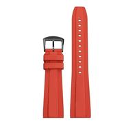 POYNMRE Correa universal de caucho fluorado 20 mm y 22, compatible con Breitling Super Ocean Avenger, repuesto pulsera deportiva impermeable for hombre(Red black,22mm)