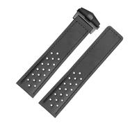 POYNMRE Correas de piel de vaca compatibles con la pulsera TAG Heuer con hebilla plegable, correa de reloj de diseño especial de 22 mm, gris, negro y marrón(Gray-black buckle)