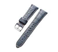POYNMRE Correas de reloj 13 mm, 15, 16, 18, 19, 20, 21 y 22 Correa piel vacuno con hebilla acero. Brazalete for la muñeca(Blue,22mm)