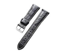 POYNMRE Correas de reloj 13 mm, 15, 16, 18, 19, 20, 21 y 22 Correa piel vacuno con hebilla acero. Brazalete for la muñeca(Noir,22mm)