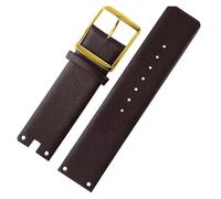 POYNMRE Correas de reloj 22 mm for CK K94231 K9423101, cuero genuino, duraderas y suaves, compatibles con la pulsera Calvin Klein for hombre(Brown-gold)