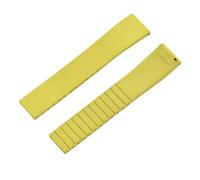 POYNMRE Correas de reloj caucho fluorado CTS FKM 18 mm, 19, 20 y 22 con hebilla mariposa liberación rápida, recortables a medida, resistentes al sudor(Yellow,20MM_BLACK BUCKLE)