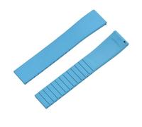 POYNMRE Correas de reloj caucho fluorado CTS FKM 18 mm, 19, 20 y 22 con hebilla mariposa liberación rápida, recortables a medida, resistentes al sudor(Sky blue,18MM_BLACK BUCKLE)