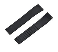 POYNMRE Correas de reloj caucho fluorado CTS FKM 18 mm, 19, 20 y 22 con hebilla mariposa liberación rápida, recortables a medida, resistentes al sudor(Black,18MM_SILVER BUCKLE)