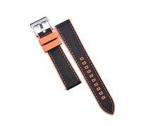 POYNMRE Correas de reloj cuero híbrido FPM/FKM alta resistencia, 20 mm y 22, liberación rápida, caucho fluorado resistente al agua for buceo(Black Ore-Silver,22mm)