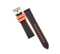 POYNMRE Correas de reloj cuero híbrido FPM/FKM alta resistencia, 20 mm y 22, liberación rápida, caucho fluorado resistente al agua for buceo(Black Ore-Gold,22mm)