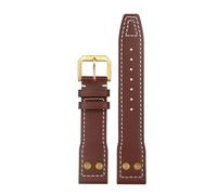 POYNMRE Correas de reloj de cuero de vaca con remaches de bronce, 22mm, 20mm, 21mm, compatibles con IWC Big Pilot's Watch IW501005 IW387902, pulsera con correa Spitfire(Brown Bronze buckl,Width 21mm)