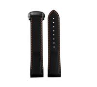 POYNMRE Correas de reloj silicona 20 mm y 22 compatibles con Omega Seamaster 300 Speedmaster Seiko Hamilton Moon(Orange line black,20mm)