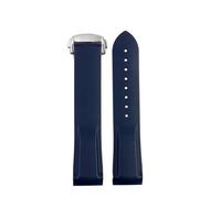POYNMRE Correas de reloj silicona 20 mm y 22 compatibles con Omega Seamaster 300 Speedmaster Seiko Hamilton Moon(Blue silver,20mm)