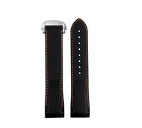 POYNMRE Correas de reloj silicona 20 mm y 22 compatibles con Omega Seamaster 300 Speedmaster Seiko Hamilton Moon(Orange line silver,22mm)