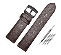 POYNMRE Correas for AR2460/2461/2462/0263, correa de reloj cuero genuino 1:1 original, 24 mm, marrón oscuro, negro, for hombre(Brown black clasp)