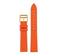 POYNMRE Genuine Leather Strap Of The Watch Is Suitable Compatible With Hermes 14mm 16mm 18mm Fashionable Comfortable Soft Cowhide Bracelet(Orange gold,18mm)