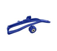 POYNMRE Guía de Cadena CNC, Protector de piñón, Deslizador de basculante, Rodillo Inferior Compatible con Yamaha YZ125, YZ250, YZ250F, YZ450F, WR250F, WR450F (2022)(YMH Blue Swingarm)